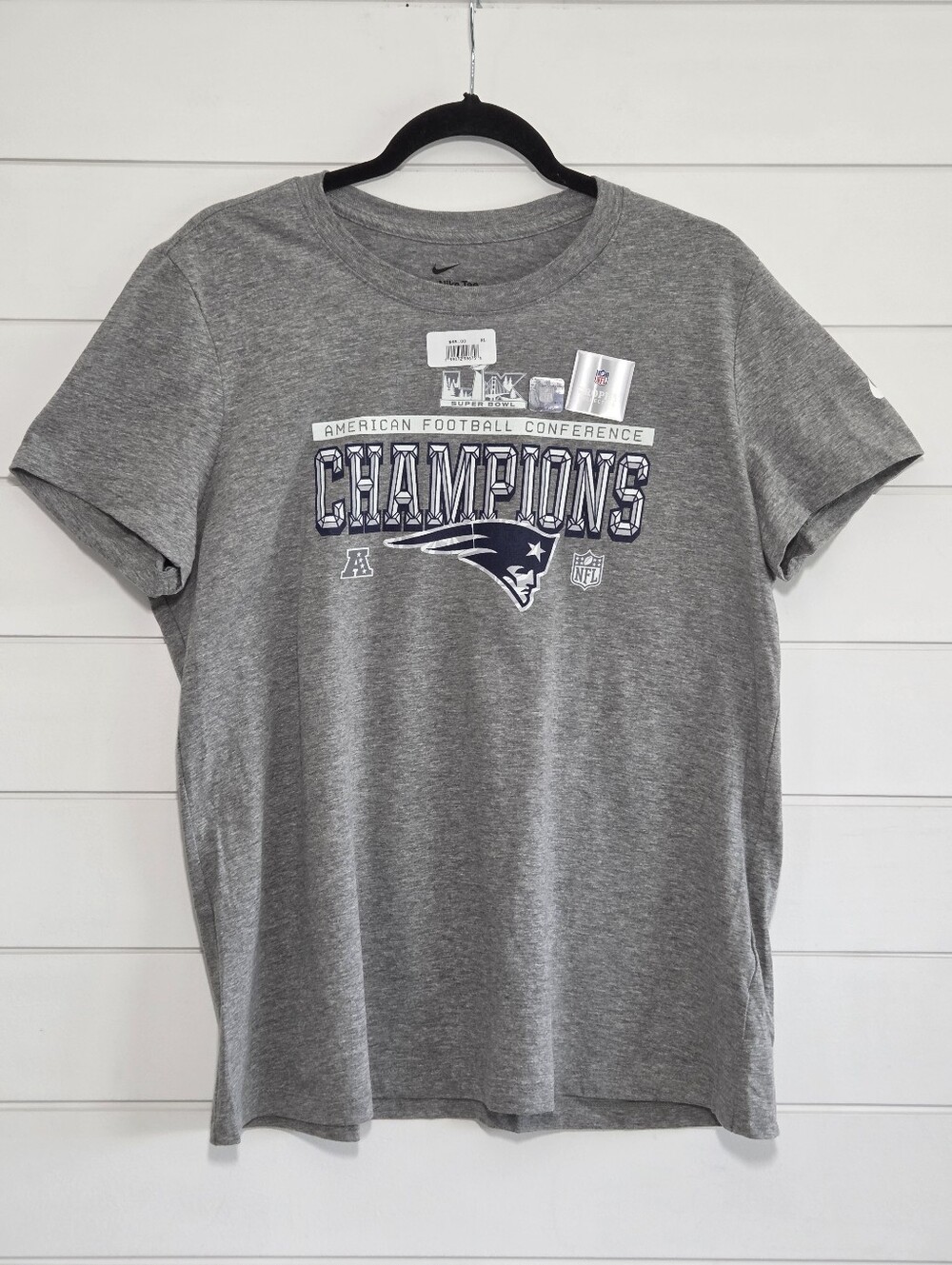 Nike Gray New England‎ Patriots Champions Tee Size XL  NEW